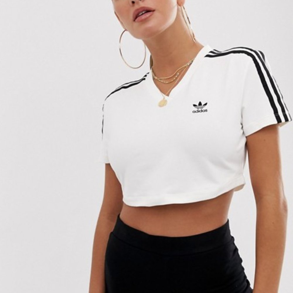 Adidas White Crop Top